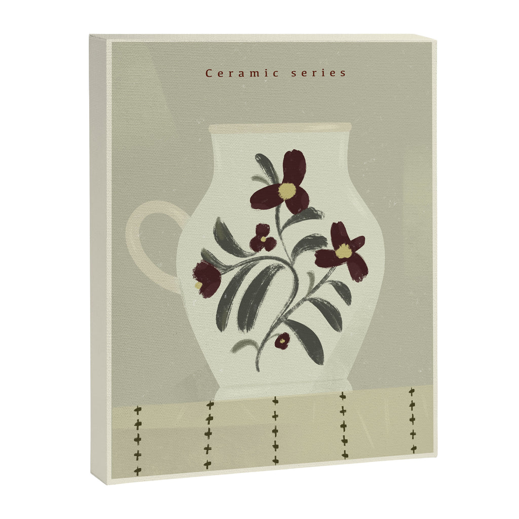 white Vase with floral ornamen Canvas Print Gallery Image 6