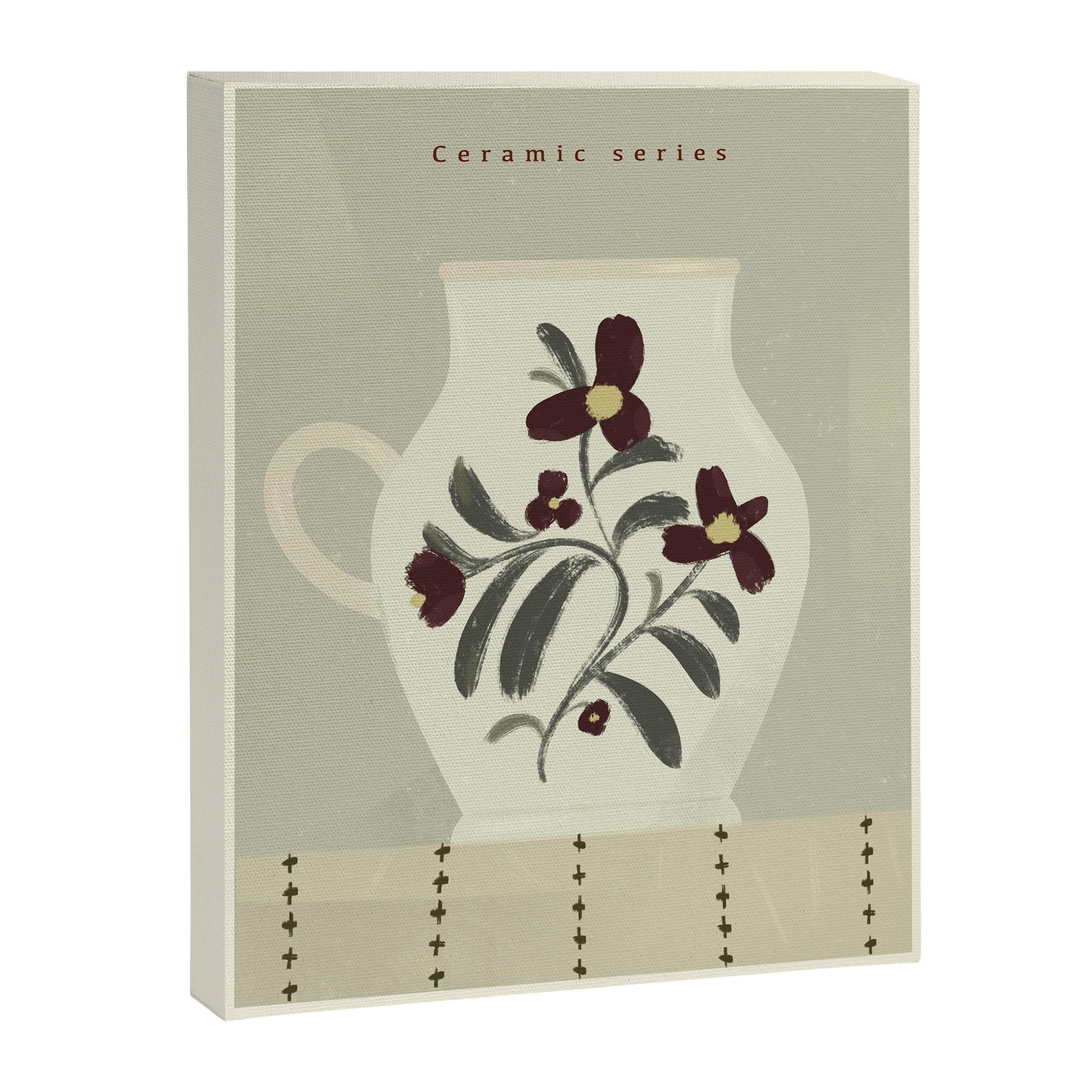 white Vase with floral ornamen Canvas Print Gallery Image 6
