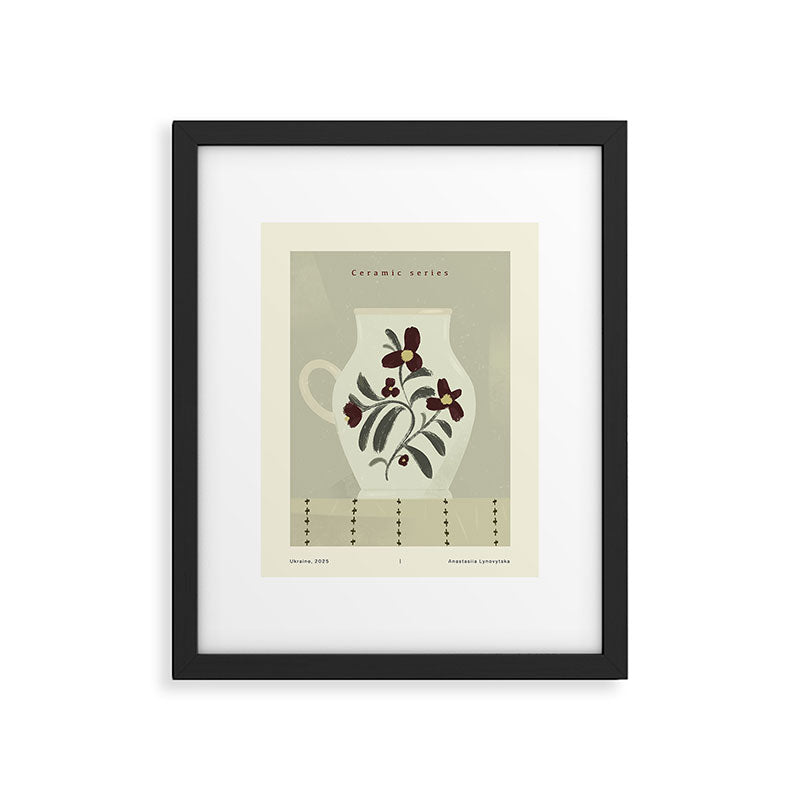 white Vase with floral ornamen Framed Art Print Gallery Image 5