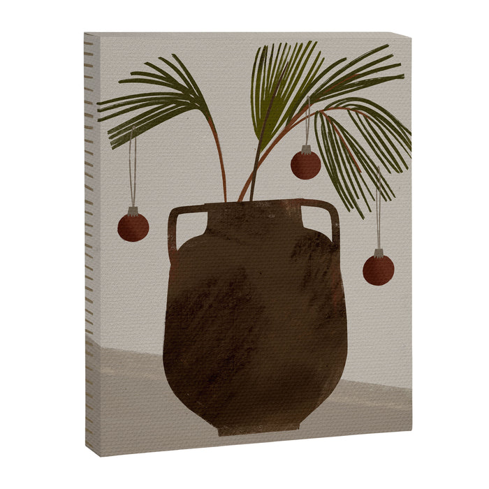 winter Christmas tree bouquet in a pot  Canvas Print Gallery Image 1