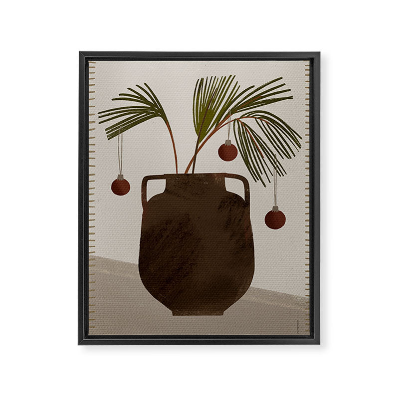 winter Christmas tree bouquet in a pot  Framed Canvas Print Gallery Image 6