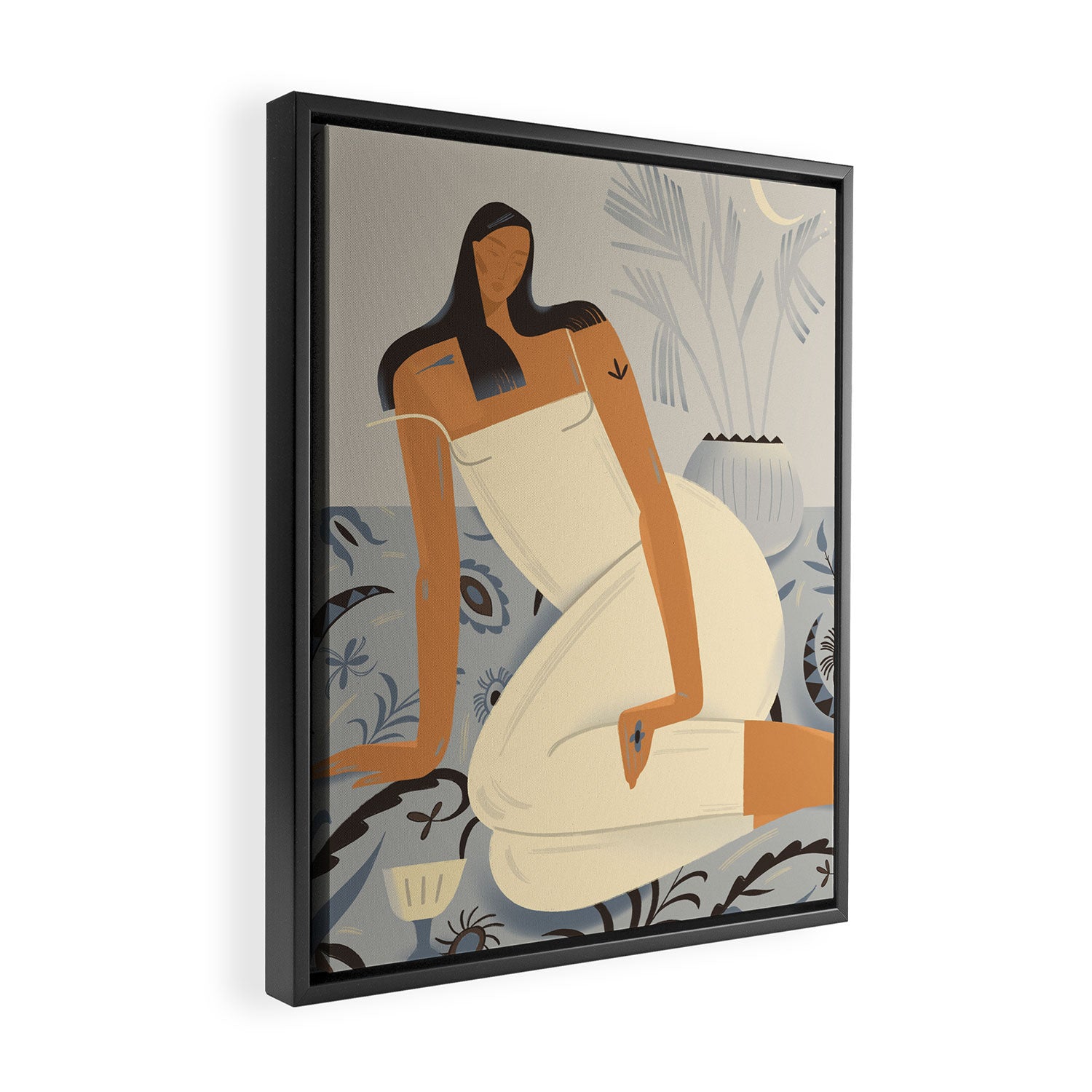woman. eastern night Framed Canvas Print Gallery Image 2