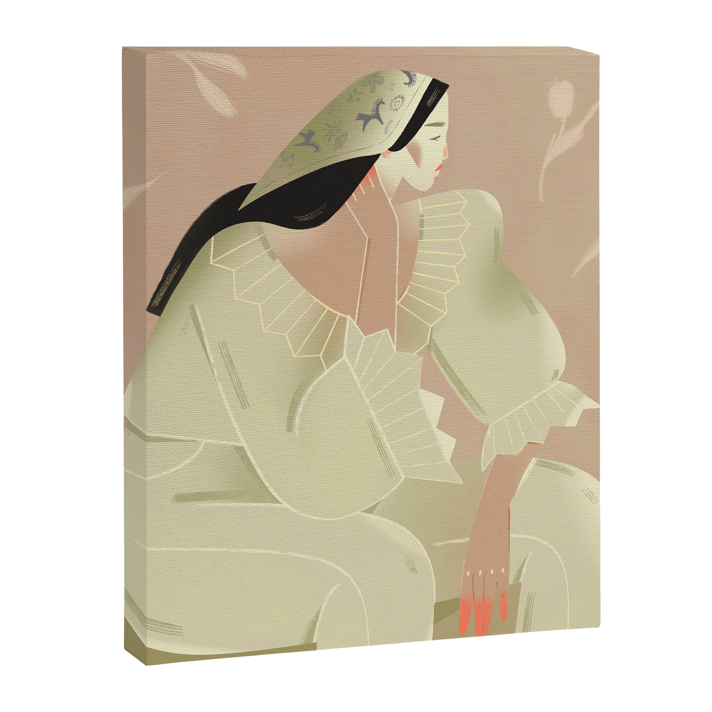  woman in a scarf Canvas Print Gallery Image 6