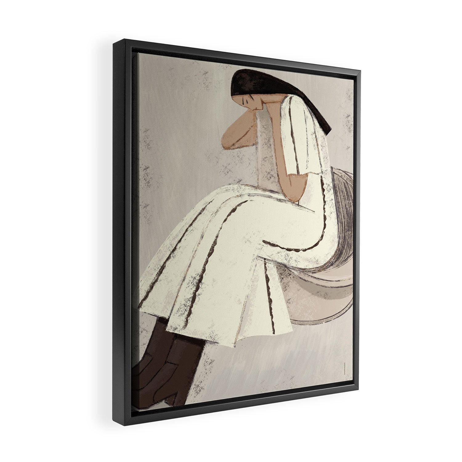 woman in chair Framed Canvas Print Gallery Image 2
