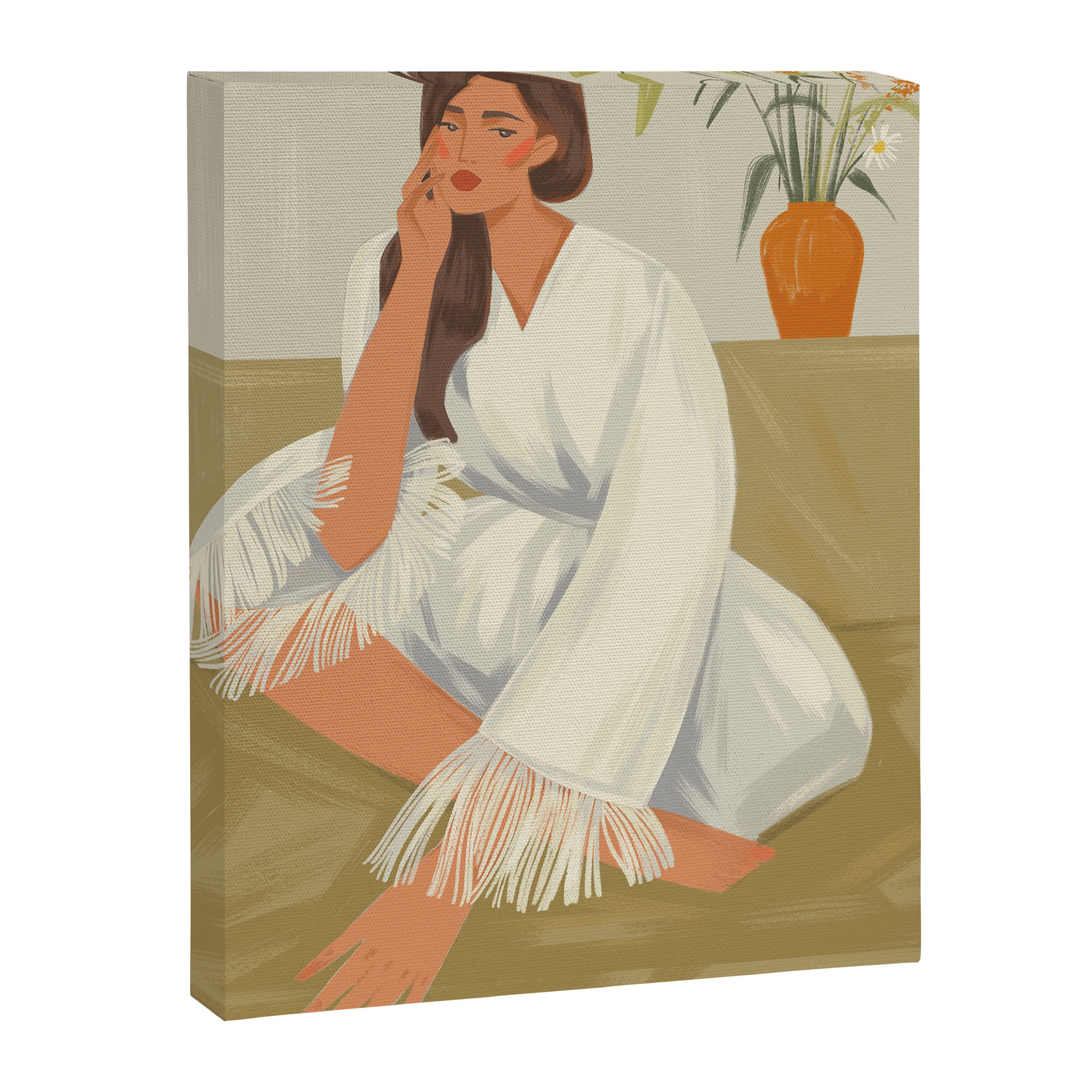 woman in kimono at home Canvas Print Gallery Image 6