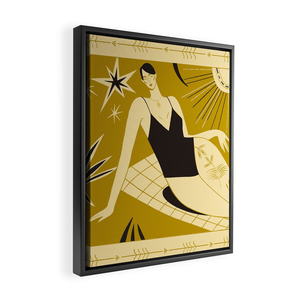 woman in swimsuit Framed Canvas Print Gallery Image 2
