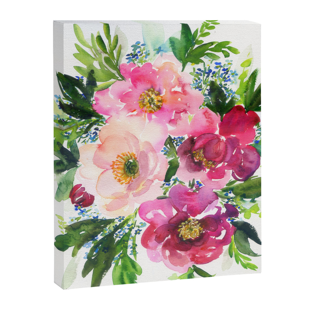 5 pink peonies in watercolor Canvas Print Gallery Image 8