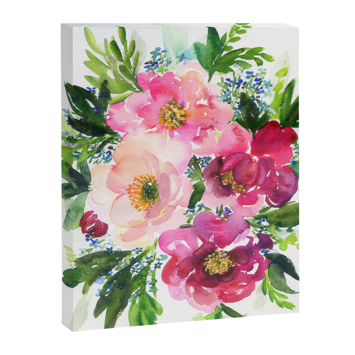 5 pink peonies in watercolor Canvas Print Gallery Image 1