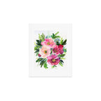 5 pink peonies in watercolor Art Print Gallery Image 1