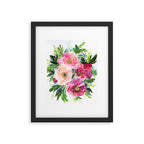 5 pink peonies in watercolor Framed Art Print Gallery Image 6