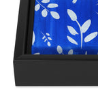 blue and white leaves Framed Canvas Print Gallery Image 3