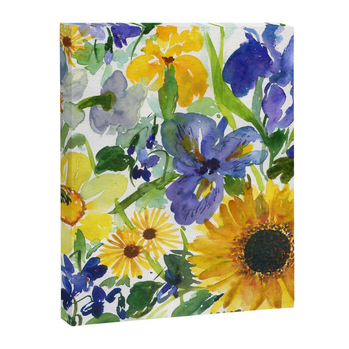 daffodil, iris and sunflower Canvas Print Gallery Image 1