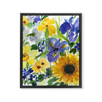 daffodil, iris and sunflower Framed Canvas Print Gallery Image 8