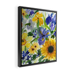 daffodil, iris and sunflower Framed Canvas Print Gallery Image 2