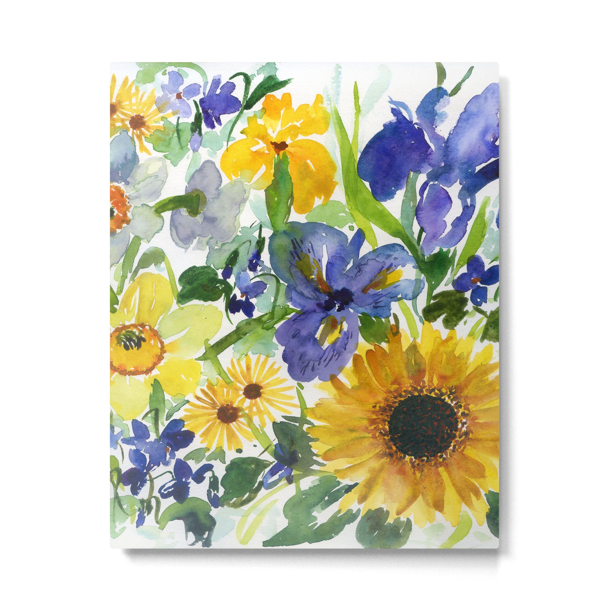 daffodil, iris and sunflower Metal Print Gallery Image 6