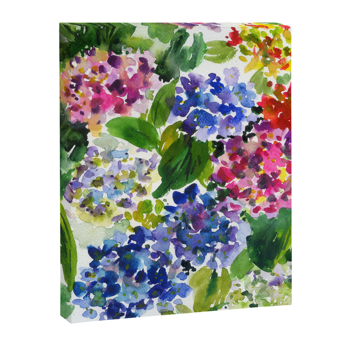 hydrangeas in green: watercolor flowers Canvas Print Gallery Image 1