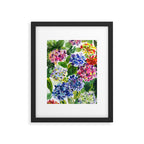 hydrangeas in green: watercolor flowers Framed Art Print Gallery Image 6