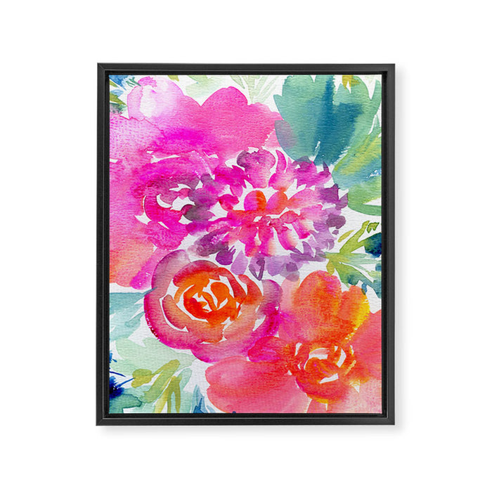 preppy flowers N.o 4 Framed Canvas Print Gallery Image 1