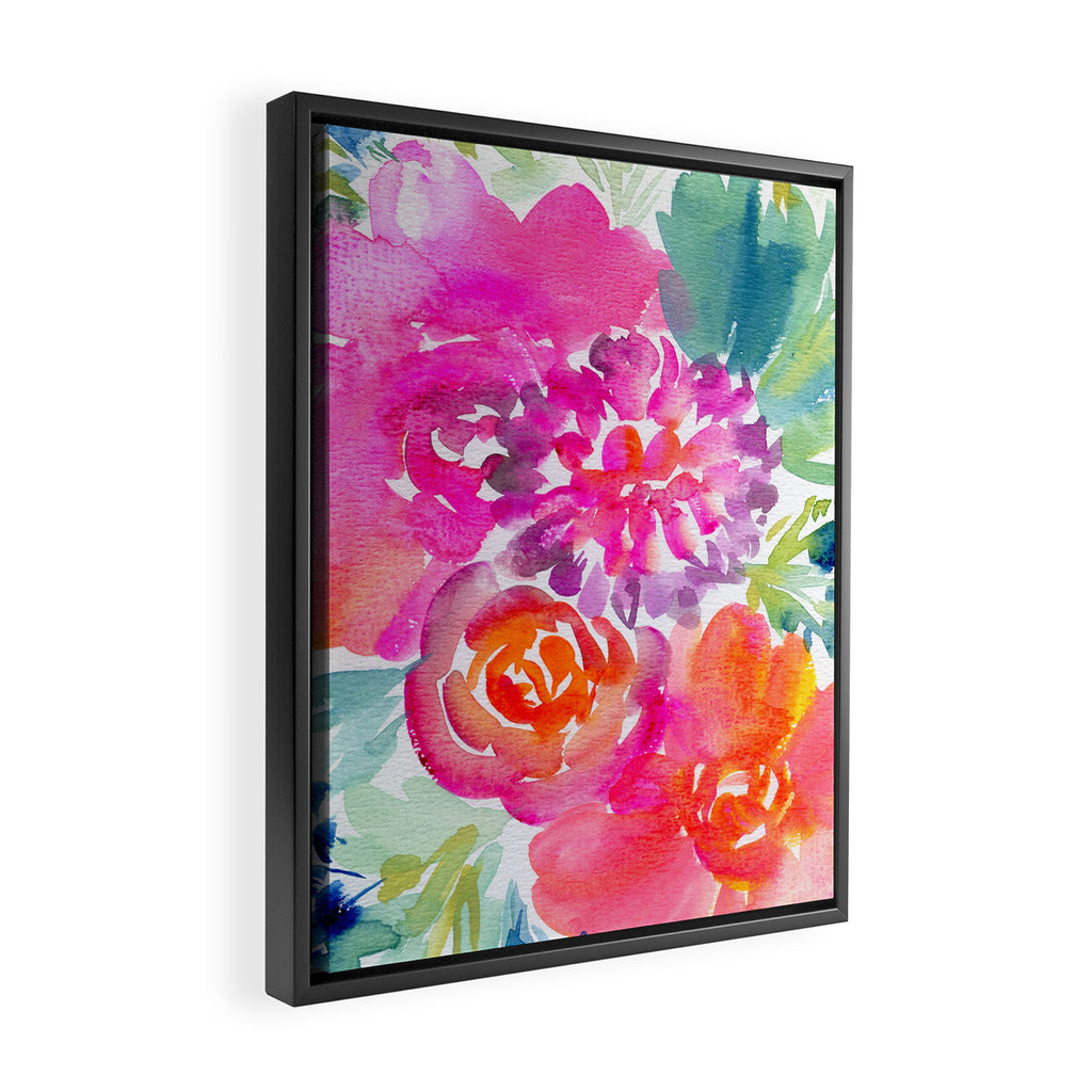 preppy flowers N.o 4 Framed Canvas Print Gallery Image 2