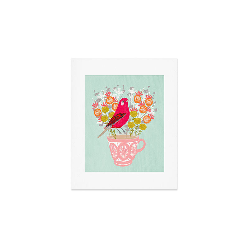 Bird on a Teacup by Andrea Lauren  Art Print Gallery Image 1