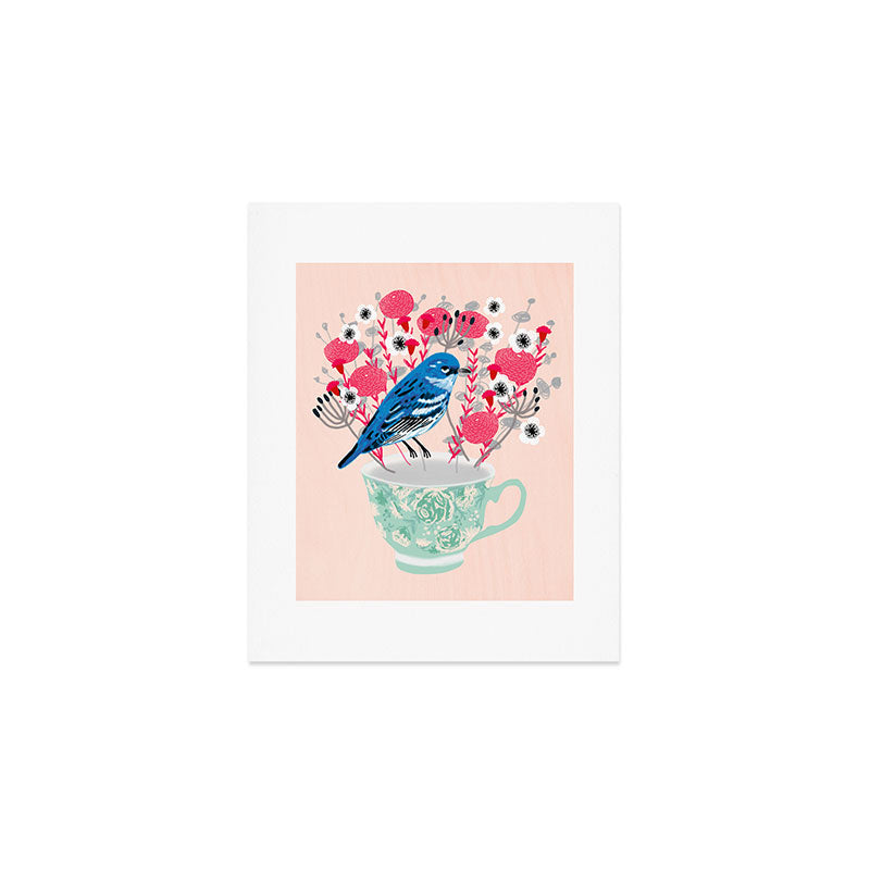 Bird on a Teacup by Andrea Lauren  Art Print Gallery Image 1
