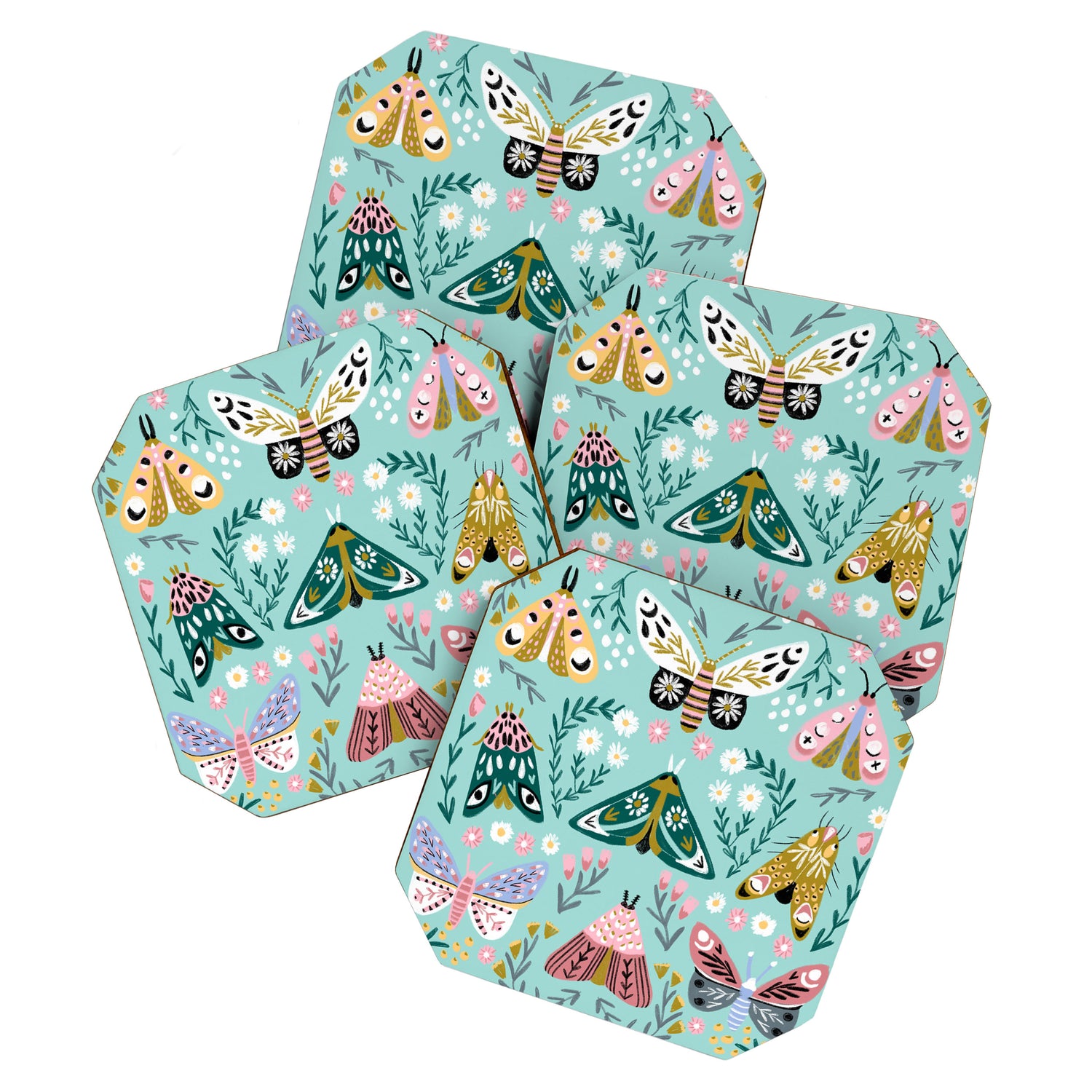Butterfly Garden No. 3 - butterfly illustration Coaster Gallery Image 1