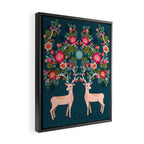 Deer with Flowers by Andrea Lauren  Framed Canvas Print Gallery Image 2