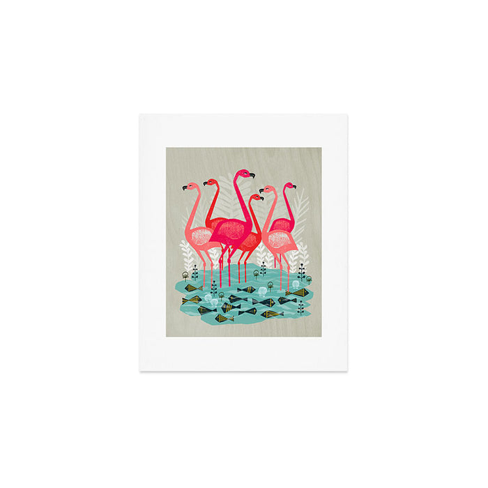 Flamingos by Andrea Lauren  Art Print Gallery Image 1