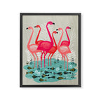 Flamingos by Andrea Lauren  Framed Canvas Print Gallery Image 6