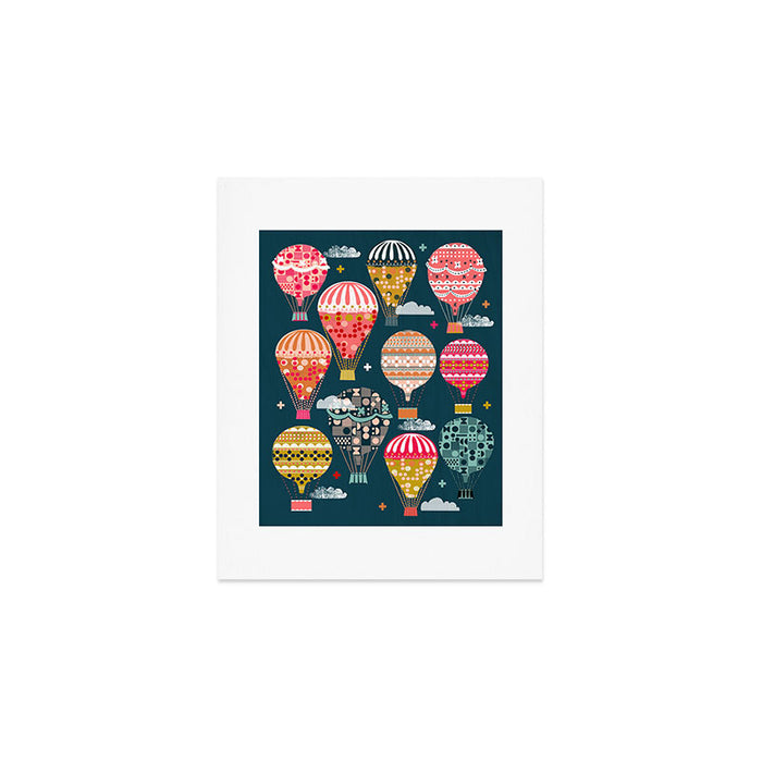Hot Air Balloons - Retro, Vintage-inspired Print and Pattern by Andrea Lauren Art Print Gallery Image 1