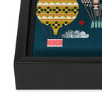 Hot Air Balloons - Retro, Vintage-inspired Print and Pattern by Andrea Lauren Framed Canvas Print Gallery Image 3