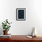 Midnight Belladonna - Mystical Folk Floral with Stars and Moon Framed Art Print Gallery Image 2