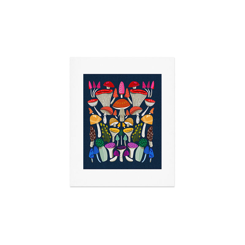 Mushrooms - mushroom, shrooms, mushroom print, rainbow, woodland, andrea lauren Art Print Gallery Image 1