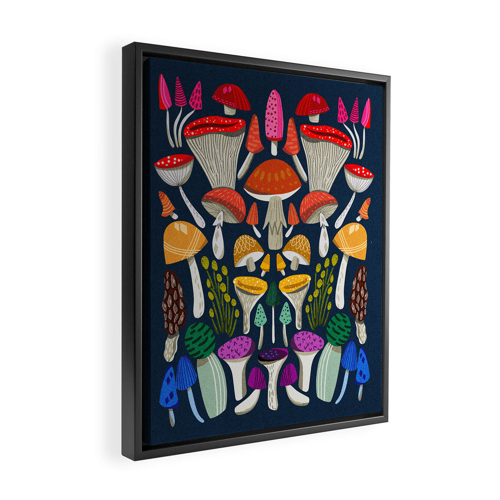 Mushrooms - mushroom, shrooms, mushroom print, rainbow, woodland, andrea lauren Framed Canvas Print Gallery Image 2