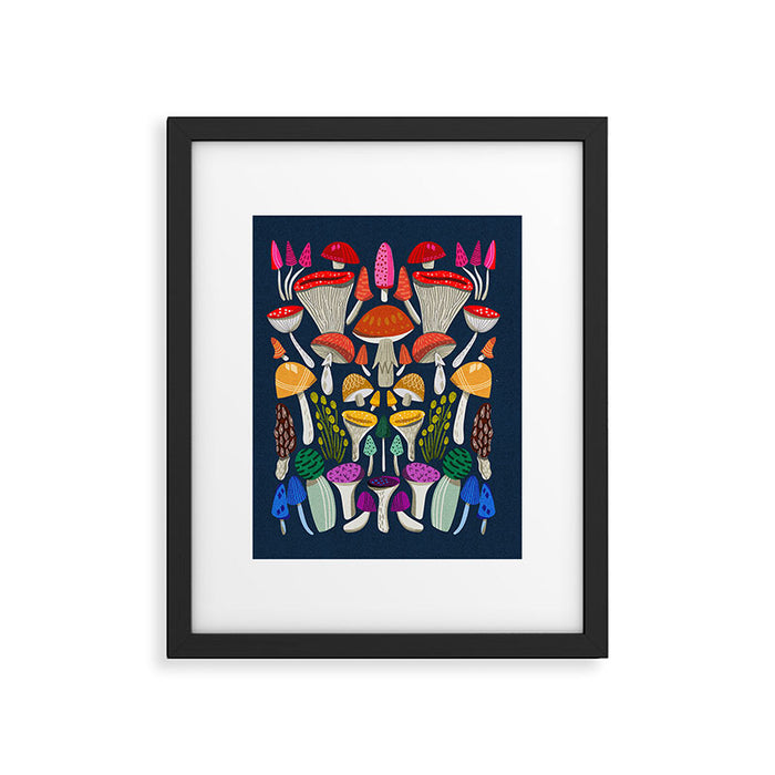 Mushrooms - mushroom, shrooms, mushroom print, rainbow, woodland, andrea lauren Framed Art Print Gallery Image 1