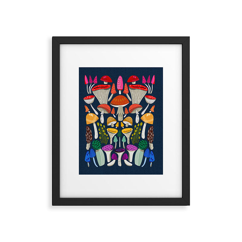Mushrooms - mushroom, shrooms, mushroom print, rainbow, woodland, andrea lauren Framed Art Print Gallery Image 5