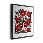 Poppies - linocut art,, linocut, woodcut, woodblock, floral art, poppies, poppy art, andrea lauren Framed Canvas Print Gallery Image 2