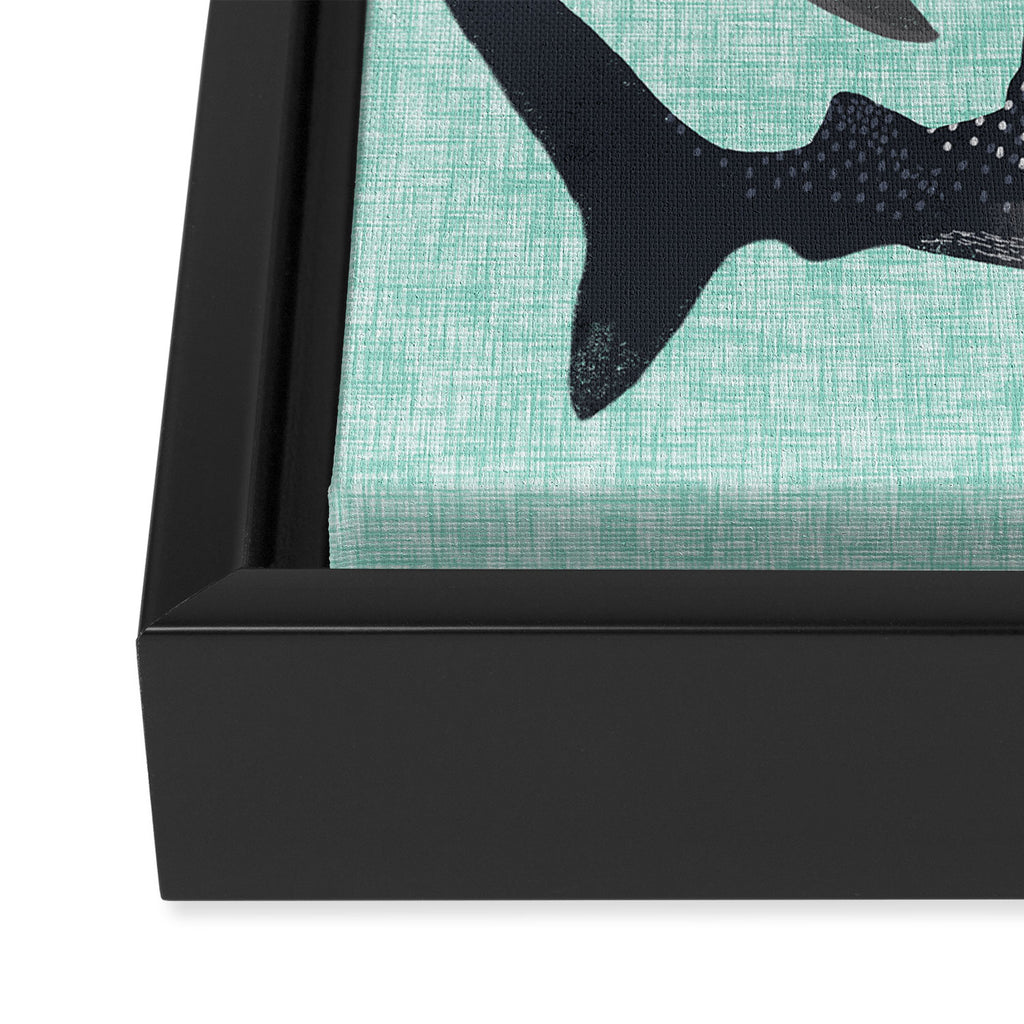 Sharks nature animal illustration texture print marine biologist sea life ocean Andrea Lauren Framed Canvas Print Gallery Image 3