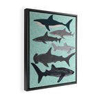 Sharks nature animal illustration texture print marine biologist sea life ocean Andrea Lauren Framed Canvas Print Gallery Image 2