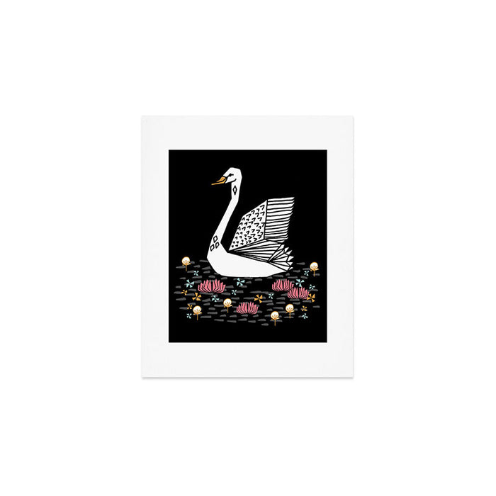 Swan bird art screenprint nature decor swans by andrea lauren Art Print Gallery Image 1