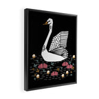 Swan bird art screenprint nature decor swans by andrea lauren Framed Canvas Print Gallery Image 2