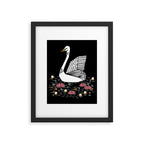 Swan bird art screenprint nature decor swans by andrea lauren Framed Art Print Gallery Image 5
