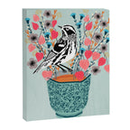 Tea and Flowers - Black and White Warbler by Andrea Lauren Canvas Print Gallery Image 6