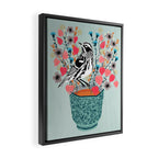Tea and Flowers - Black and White Warbler by Andrea Lauren Framed Canvas Print Gallery Image 2