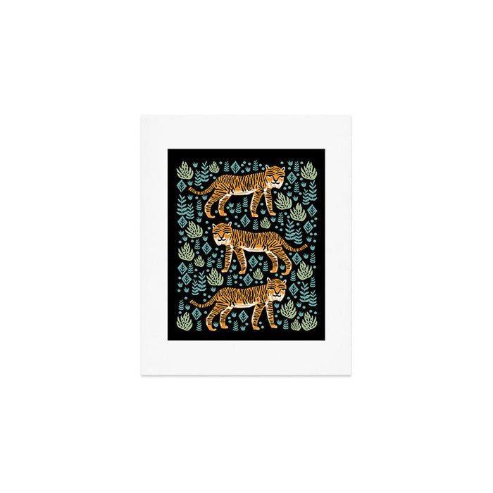 Tiger forest tropical tigers screen print art by andrea lauren Art Print Gallery Image 1