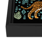 Tiger forest tropical tigers screen print art by andrea lauren Framed Canvas Print Gallery Image 3