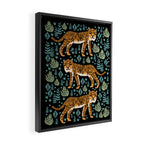 Tiger forest tropical tigers screen print art by andrea lauren Framed Canvas Print Gallery Image 2
