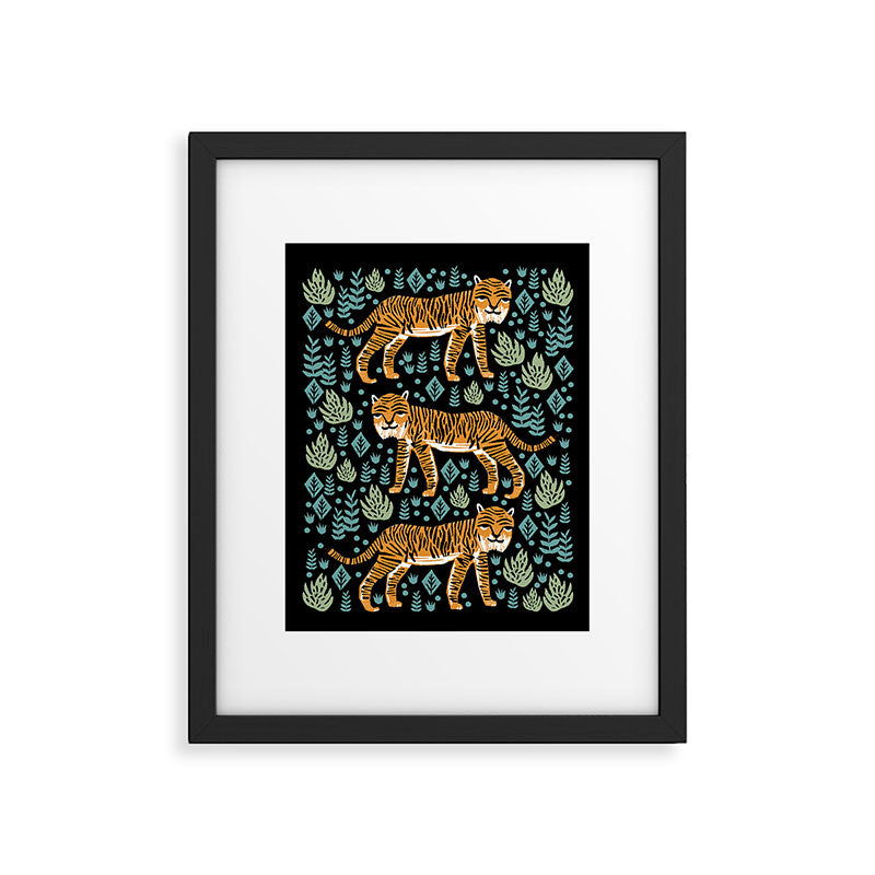 Tiger forest tropical tigers screen print art by andrea lauren Framed Art Print Gallery Image 5