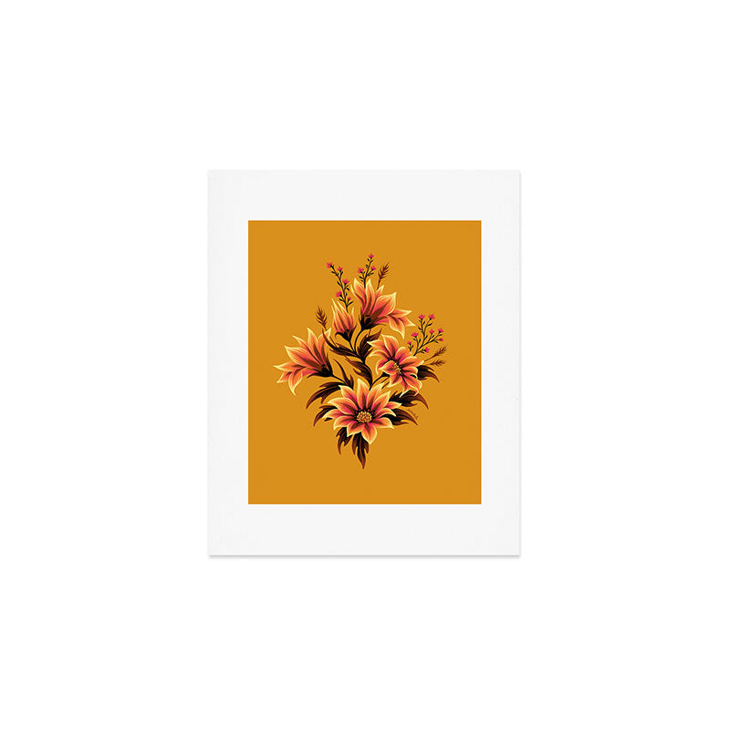 Gazania Floral - Orange Gold Art Print Gallery Image 1