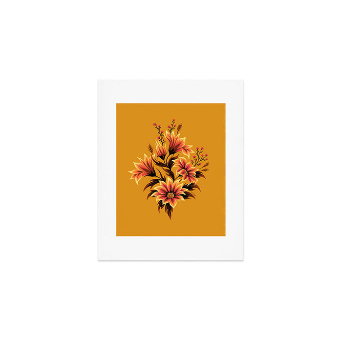 Gazania Floral - Orange Gold Art Print Gallery Image 1